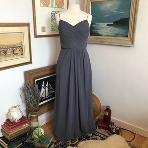 Bill Levkoff Gray Ruched Evening Gown (Size: 10)